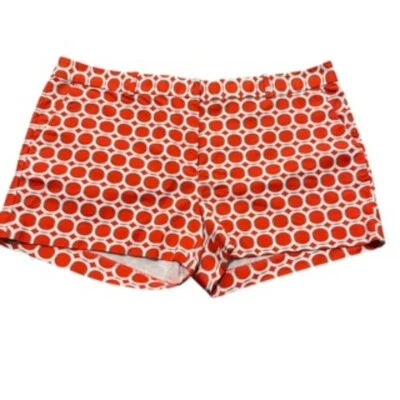 Pantalones Cortos Michael Kors Mujer Talla 14 Naranja Blanco Estampado Geométrico Tiro Medio” Foto 1 de 4