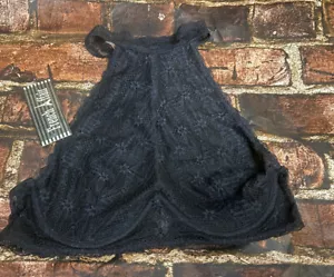 French Affair Lace Halter Neck Bra Bralette Black Underwire Sexy NWT Costume Med - Picture 1 of 7