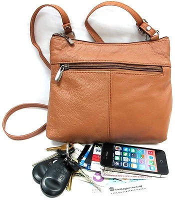 Genuine Leather Every Day Purse Shoulder or Cross Body Slim Light Weight & Soft  - Image 1 of 4