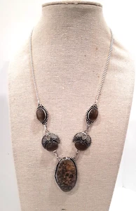 Leopard Skin Jasper Cat Eye Ethnic Handmade Necklace Jewelry from India - Picture 1 of 6