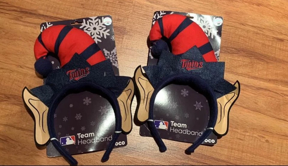 Conjunto de 2 diademas suéter feo Navidad orejas MLB de béisbol gemelos de Minnesota Foto 1 de 1