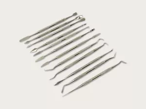 Modellier-Set, 12 teilig Set / Spatel-, Haken- u. Messer in verschiedenen Formen - Bild 1 von 2