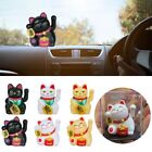 Lucky Cat Mold Swing Arm Lucky Cat Waving Fortune Figurine Cat Car Decoration