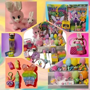 New Easter Basket Fillers (50+pcs) ~ Huge Toy Lot for Girls ~Filled Easter Eggs - Picture 1 of 9