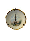 Limoges Mini Plate Brooch?  Paris Eiffel Tower Made in France Transferware