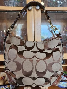 Large Coach Signature Print Carly Handbag - Picture 1 of 7