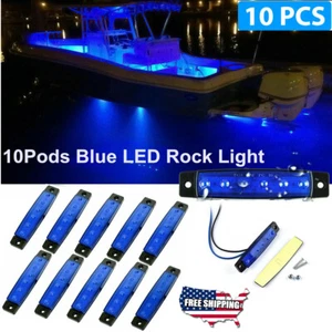 8PCS Blue LED Rock Lights Underbody Fender Light Strip For ATV Offroad Truck US - Picture 1 of 12