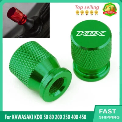 Green-Wheel Tire Valve Stem Cap Cover For KAWASAKI KDX 50 80 200 250 400 450 Foto 1 de 2