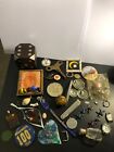 Eclectic Old Junk Lot Scrap Jewelry Watches Marbled Pins Jax Dice Box 062123@