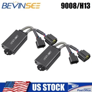 BEVINSEE H13 LED Headlight Bulb Canbus Anti Flicker Resistor Canceller Decoder - Imagen 1 de 9