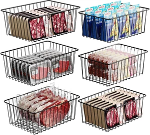 Upright Freezer Organizer Bins - 6 Pack Standup Freezer Organizers for 16 Cu.Ft - Picture 1 of 7
