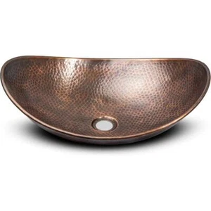 19 in. Hand Hammered Harbor Vessel Bathroom Sink Pure Copper - Picture 1 of 7