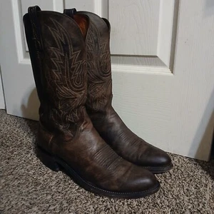Men’s Lucchese Ranch Hand Cowboy Boots Brown 11 D Conditioned And Ready - Picture 1 of 8