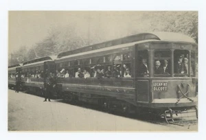 I.R.C. Trolley Serie - #5 ~ Drei Wagen Zug ~ Olcott Beach, New York ~ sehr gute Postkarte - Bild 1 von 2