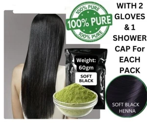 SOFT BLACK Henna Powder Natural Hair Color Hair Dye 100% Chemical Free ORGANIC - Picture 1 of 6