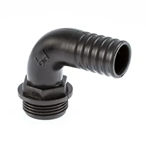 Hose Tail Adaptor : Male And Female BSP Threads : Polypropylene (PP) - Picture 1 of 5