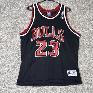 Michael Jordan Chicago Bulls Jersey Mens XL 48 Black NBA Basketball Vintage - Picture 1 of 8