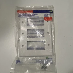 Leviton Nylon 3/8" weiß Wandplatte neu 3 Öffnungen - Bild 1 von 2