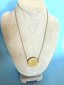 ALESSI Gold Tone Disk Necklace ~ 10 1/4” - Picture 1 of 5