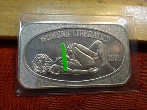 Barra de arte de plata Women's Liberation 1973 1 oz .999 USSC - envío y devolución gratuitos EE. UU. - Imagen 1 de 3