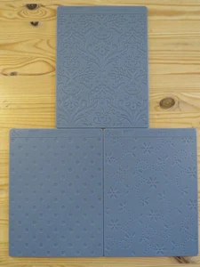 Lot of 3 Stampin' Up! Sizzix Texturz Texture 2-Sided Embossing Plates 6 Designs - Picture 1 of 8