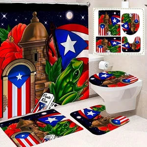 Puerto Rico Bathroom Sets or Shower Curtain. Gift For Lovers. - Picture 1 of 3