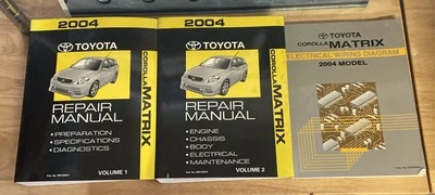 Toyota Corolla Matrix 2004 OEM manual de reparación 1, 2 y diagrama eléctrico Foto 1 de 4