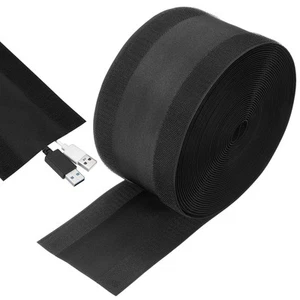 Carpet Cord Cover, 40ft Floor Cover Cord Strip Wire Protector, Black - Picture 1 of 5