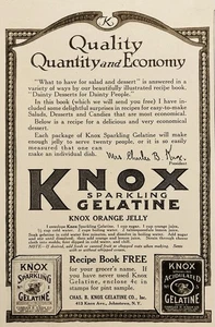 1917 d.C. (N27) ~ CHAS. B. KNOX GELATINE CO. JOHNSTOWN, NY. GLATINA ESPUMOSA KNOX - Imagen 1 de 1