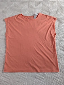  Women’s LOFT Top Short Sleeve Tee Shirt Peach - Picture 1 of 6