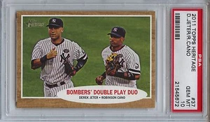 2011 TOPPS HERITAGE 37 DEREK JETER/ROBINSON CANO PSA 10 Yankees - Picture 1 of 3