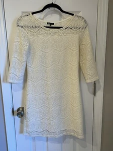 Incoh of LA Womens Ivory Lace Dress 3/4 Sleeves Size P/S - Picture 1 of 8