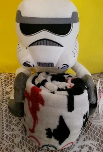 Disney Star Wars Imperial Stormtrooper Stuffed Plush Toy Hugs Throw Blanket Set  - Picture 1 of 7