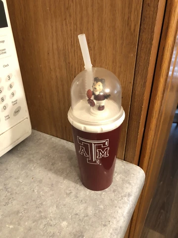 Texas A&M University Aggies Wind-Up Mascot Kids Toddler Sippy Straw Cup Used Cover