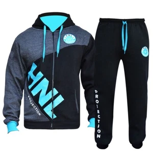 TUTA CON CAPPUCCIO RAGAZZO RAGAZZA TOP PANTALONI JOGGING BAMBINI TUTA JOGGING ETÀ DA 2 A 13 - Foto 1 di 10