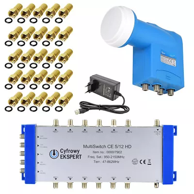 TechniSat Multischalter 5/12 Multiswitch + Opticum Quattro LNB ► 12 Teilnehmer - Bild 1 von 4