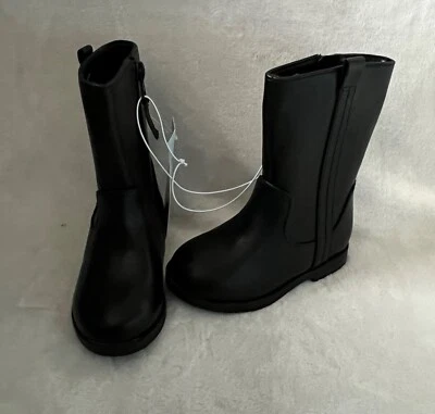 Cat & Jack Riding Boots Toddler Girls Sz 6 Mimi Black Faux Leather *Flaw - Image 1 of 4