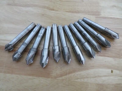 used 11 pcs 5/8" x 1/2" 4 Flutes 82 Degree HSS Chamfer Countersink Drills POLAND - Image 1 of 4