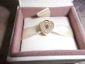 Genuino Auténtico Pandora Oro 14ct Corazón Bloqueo Dije 750833CZ G585 ALE - Imagen 1 de 4