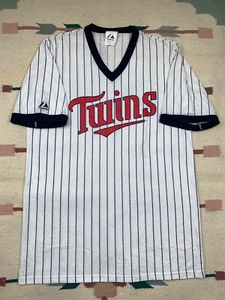 Camiseta deportiva de colección años 90 MLB Minnesota Twins cuello en V talla XL a rayas béisbol majestuosa - Imagen 1 de 11