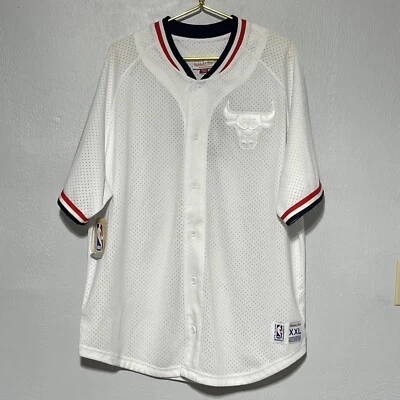 New Mitchell & Ness Chicago Bulls Seasoned Pro Button Up Shooting Shirt Mens XXL - Image 1 of 4