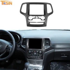 Carbon Fiber GPS Navigation Panel Trim Cover Frame For Grand Cherokee 2014-2018 - Picture 1 of 11