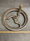 Vintage Blacksmith Post Drill Fly Wheel With Handle Steampunk Lamp Base ￼