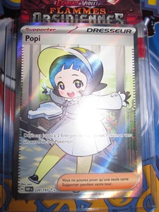 POKEMON POPI 220/197 DRESSEUR HOLOFOIL FRANCAIS FLAMMES OBSIDIENNES FA ISR SR - Picture 1 of 2