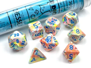 Chessex 30047 Festive® Caleidoscopio poliedrico/blu Set di 7 dadi - Foto 1 di 3