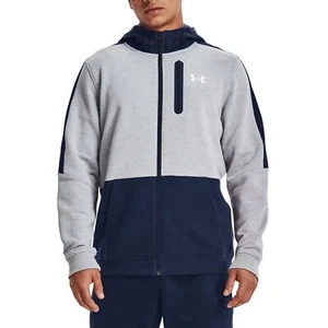 Men's Hoodie Under Armour Threadborne Full-Zip Hooded Jacket in Grey - Picture 1 of 5