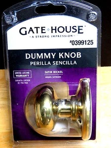 New GATE HOUSE Perilla Sencilla, Satin Nickel Dummy Door Knob #0399125 - Picture 1 of 2