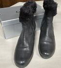 Gabor Ankle Boot UK Size 5.5 black With Black Fur trim