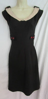 Vestido Stop Staring Rockabilly Pinup Niña Náutico Negro Movible Botones Rojos S Foto 1 de 4