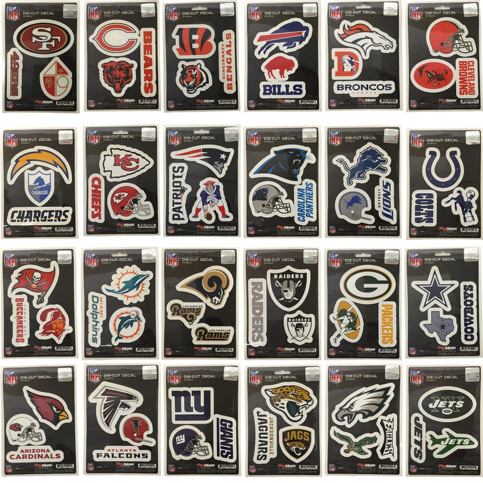 Brand New NFL All Teams Team ProMark Die-Cut Decal Stickers 3-Pack - Image 1 of 1